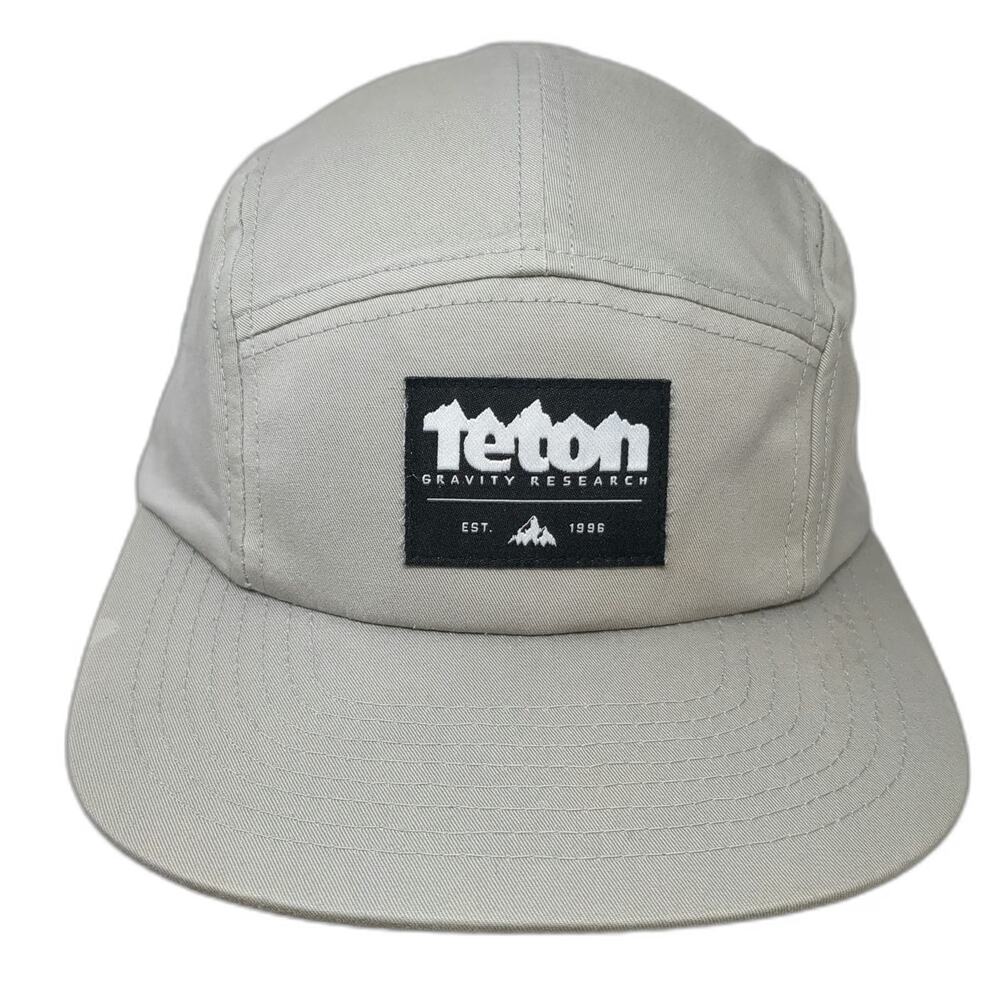Teton Gravity Research 5 Panel Gray One Size Slideback Flat Brim Cotton Hat